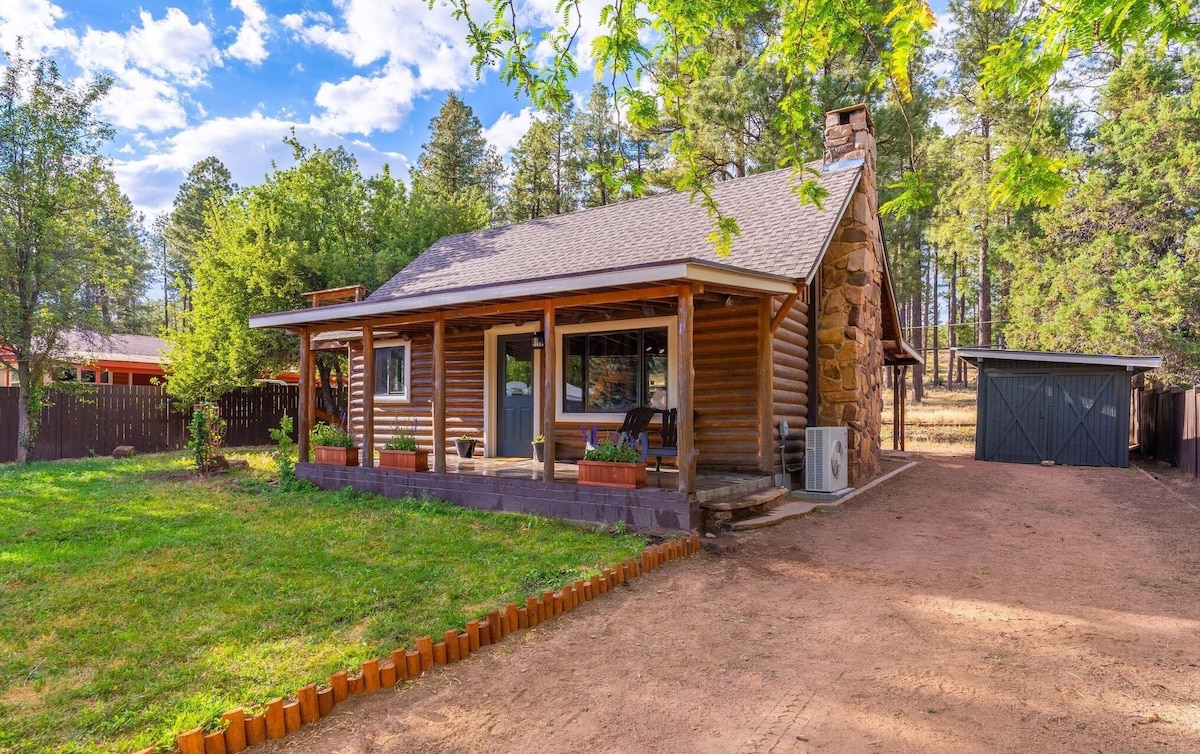 Cozy Log Cabin Backing Forest/Game Room/Balcony