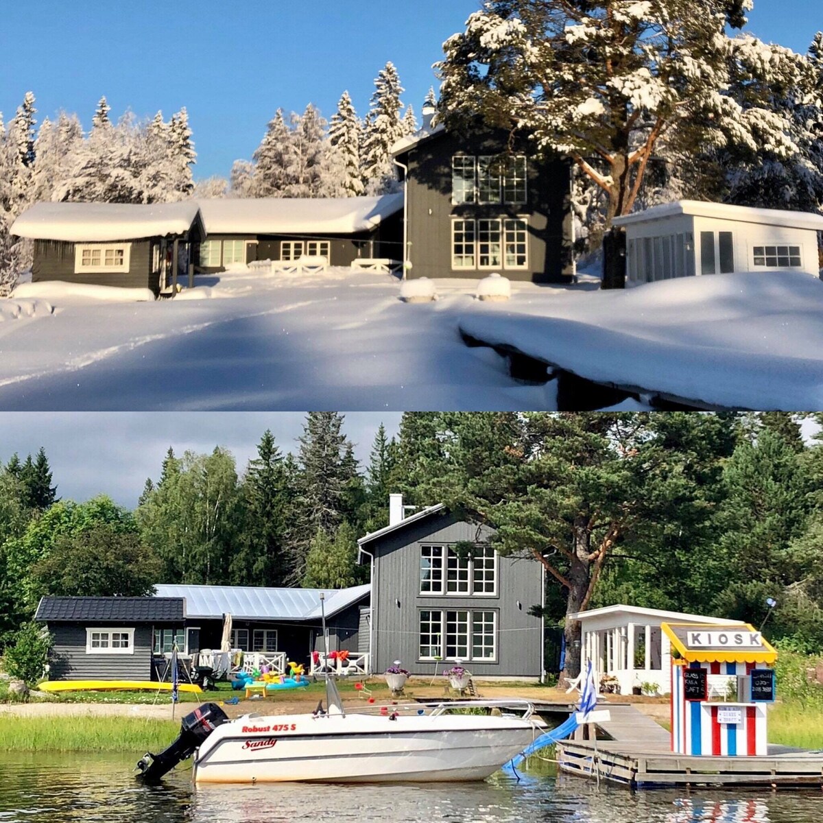 Villa Rinneln. Egen sandstrand nära Umeå