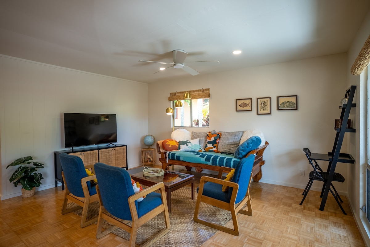 Quiet, lush 2bd/1bath with A/C in bedrooms