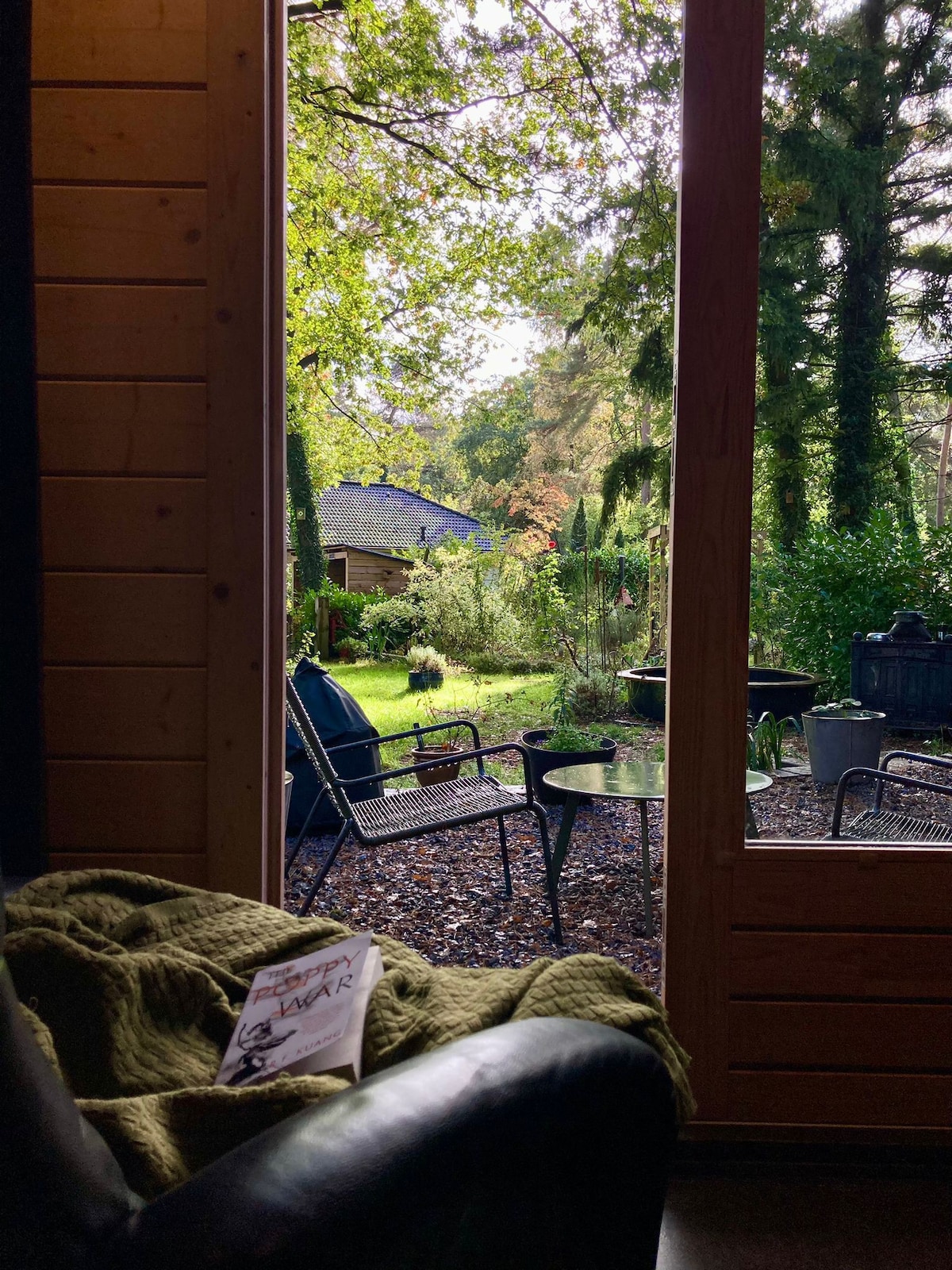 Houten huisje, 45m2, gelegen in het bos.