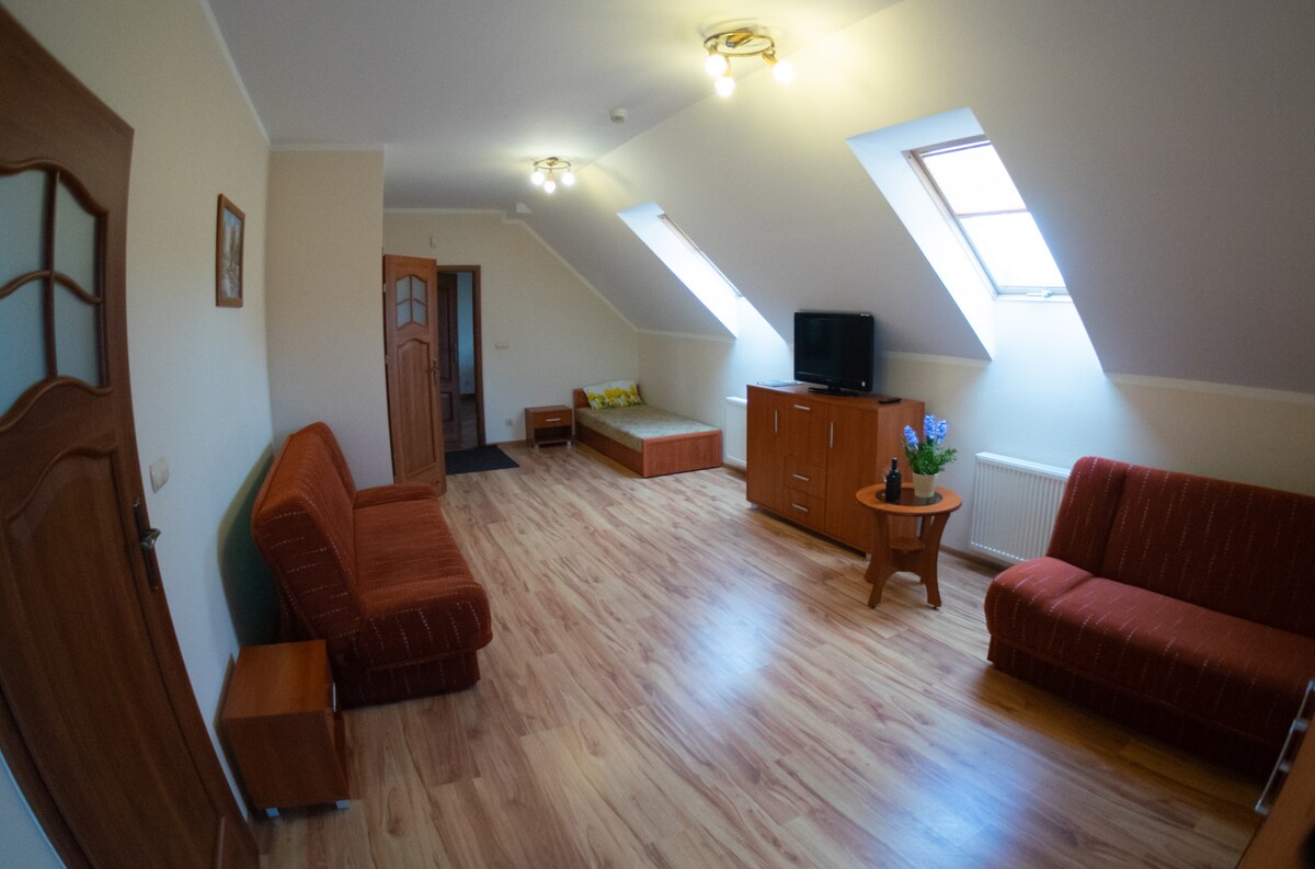 Apartament z kuchnią i łazienką, balkonem