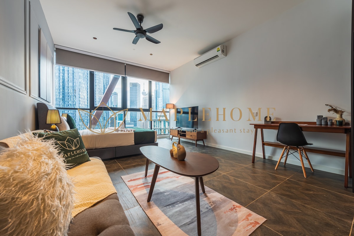 设计师单间公寓套房天空无边泳池，可欣赏吉隆坡景观