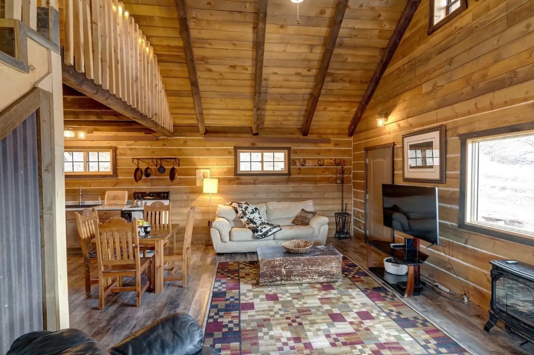 Enjoy Winter From a Cozy Rustic Cabin