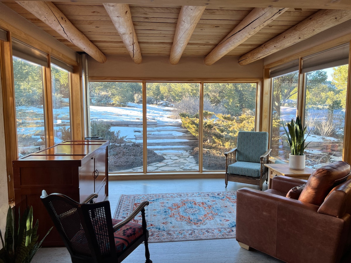 Spacious Zen Adobe Home on 5 Forested Acres