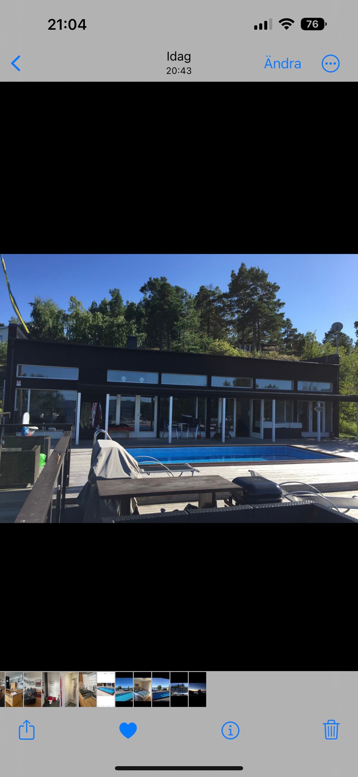 游泳池和湖泊位置，距离斯德哥尔摩1小时车程