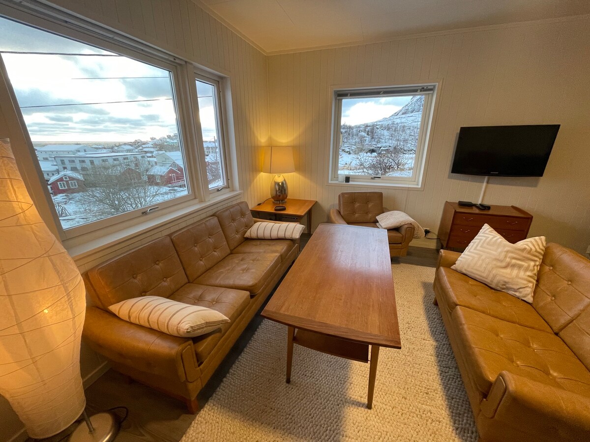 Å ， Lofoten的岩石山脉，顶级公寓。