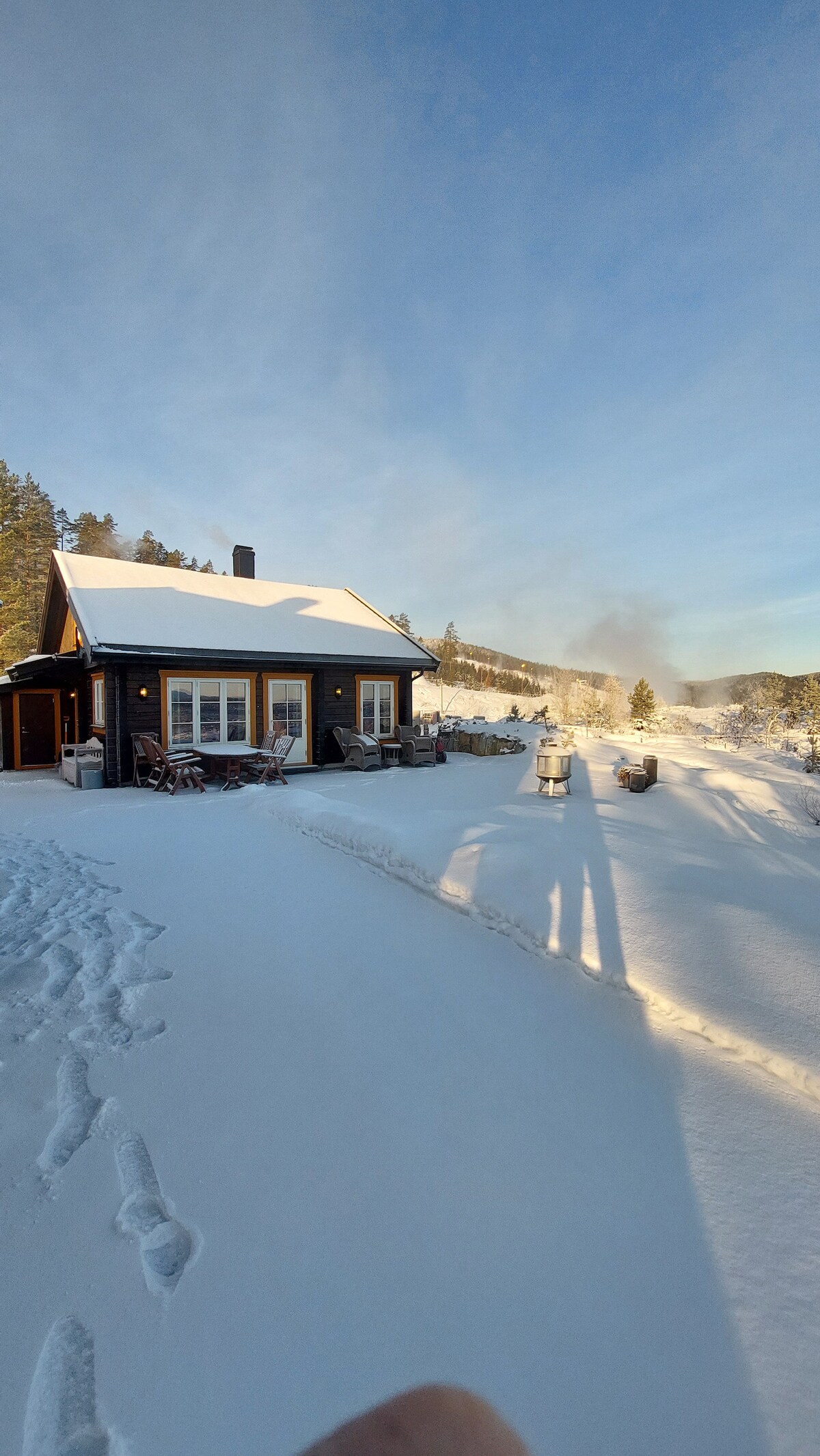 位于Kongsberg的小木屋。滑雪中心。