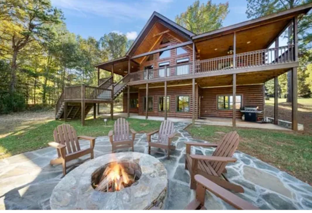 You and Me on the Dock: Log Cabin on Lake Gaston