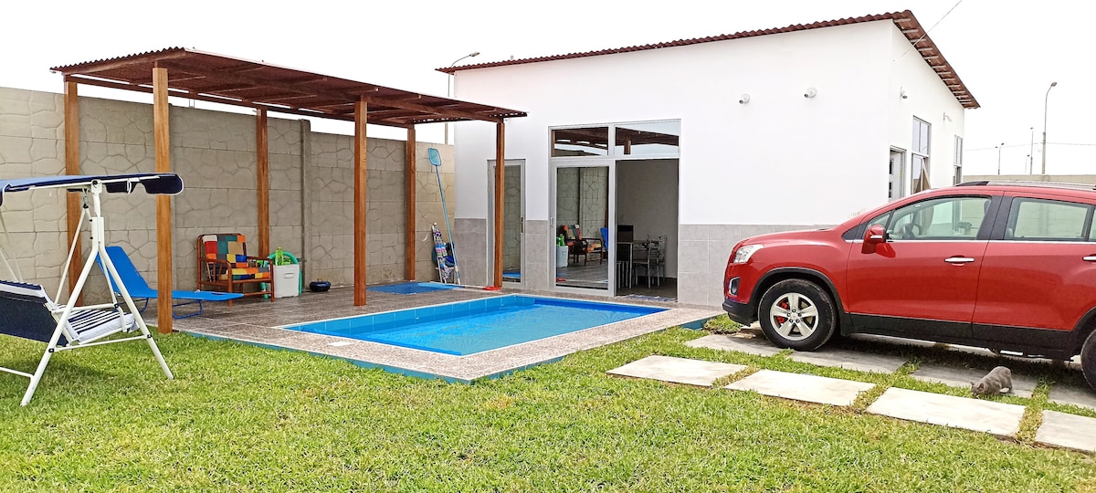 Casita acogedora con piscina