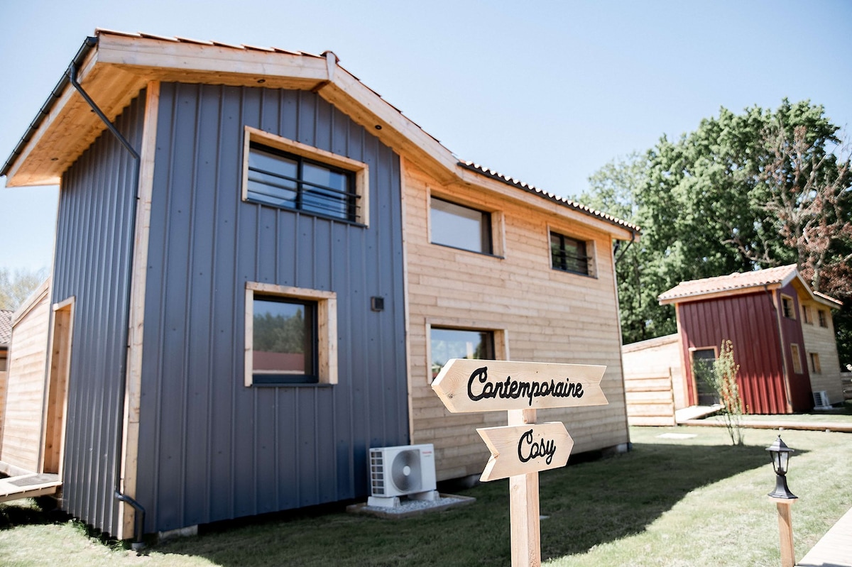 Tiny house contemporaine + jacuzzi et parking