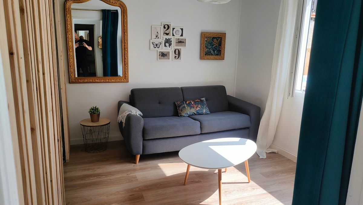 卡斯蒂勒（ Castillet ）附近的舒适带露台的舒适公寓式公寓