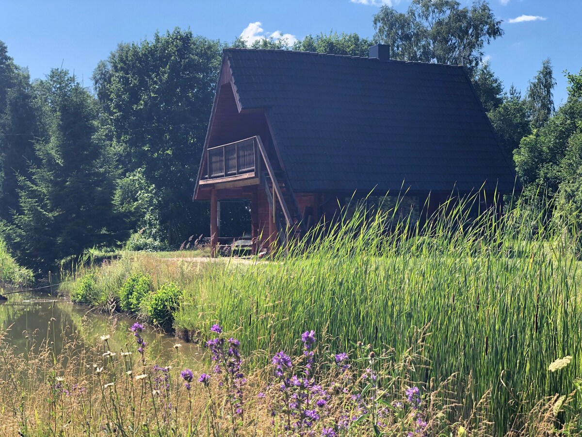 Holidayhouse with sauna and pond