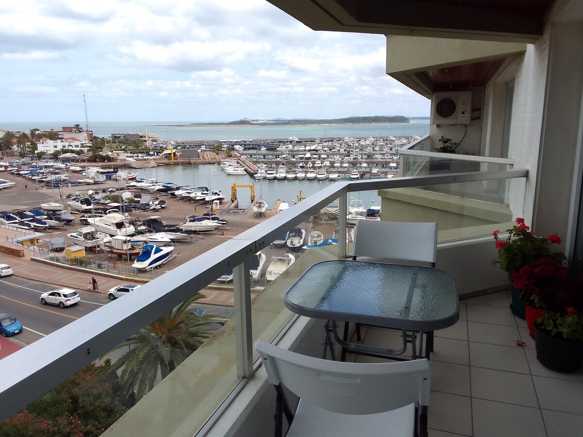可欣赏埃斯特角港（ Punta del Este Port ）美景的大阳台