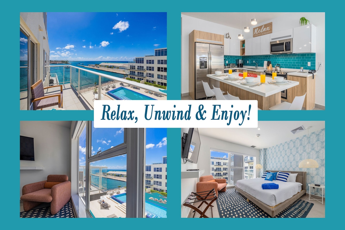 Oceanview Condo Oasis w/ King Bed, Pool & Grill