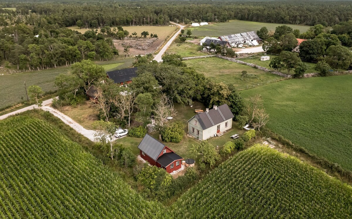 Charmig gård på norra Gotland juni eller augusti