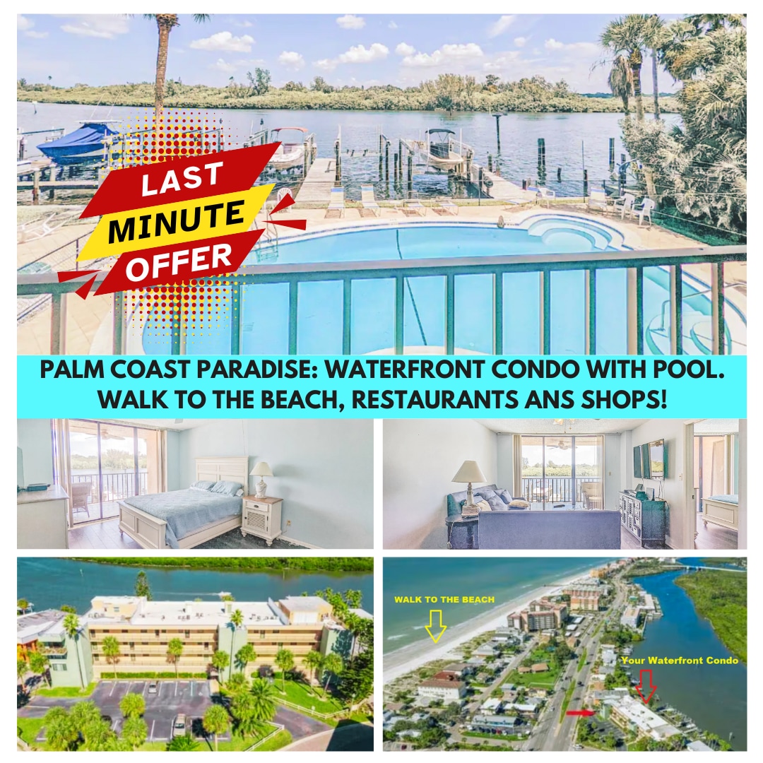 Waterfront CONDO-POOL-Walking distance From BEACH!