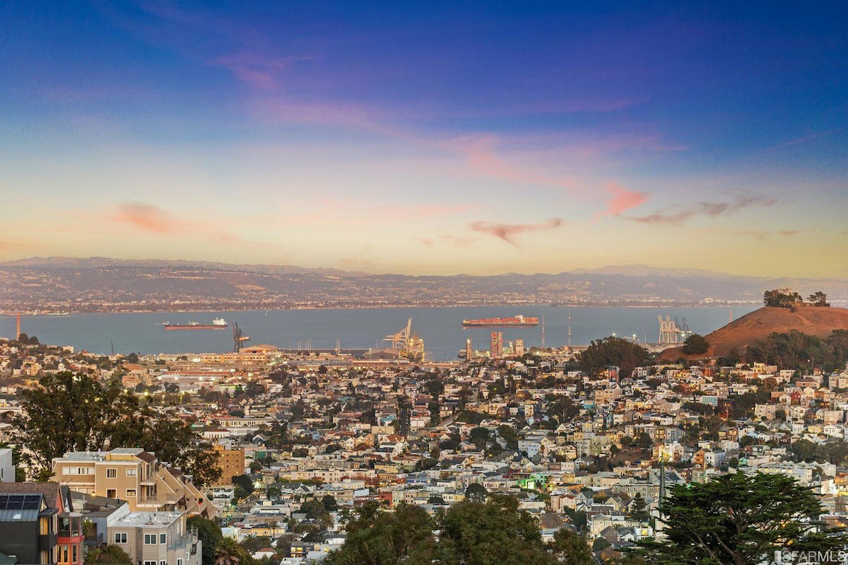 诺伊谷（ Noe Valley ）可欣赏城市景观的整个客用套房