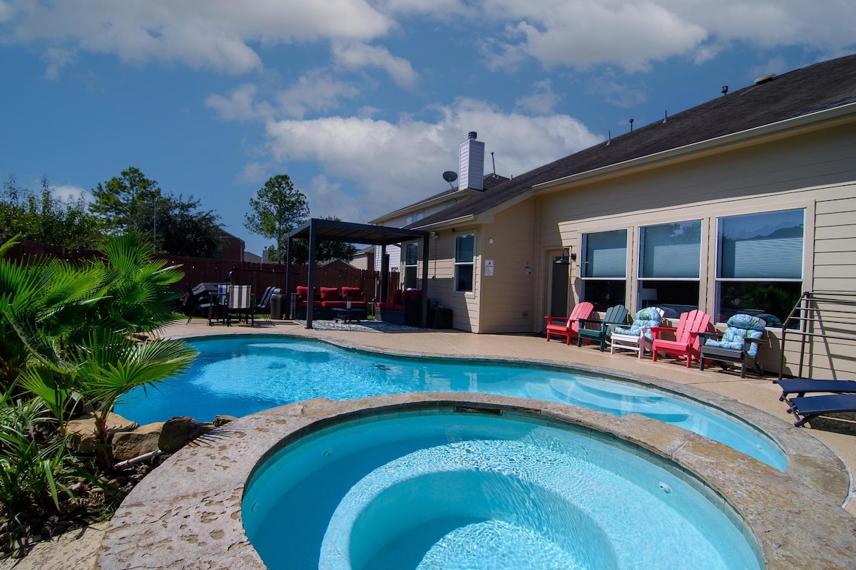 Katy Oasis With Luxury Heated Pool & Game Room