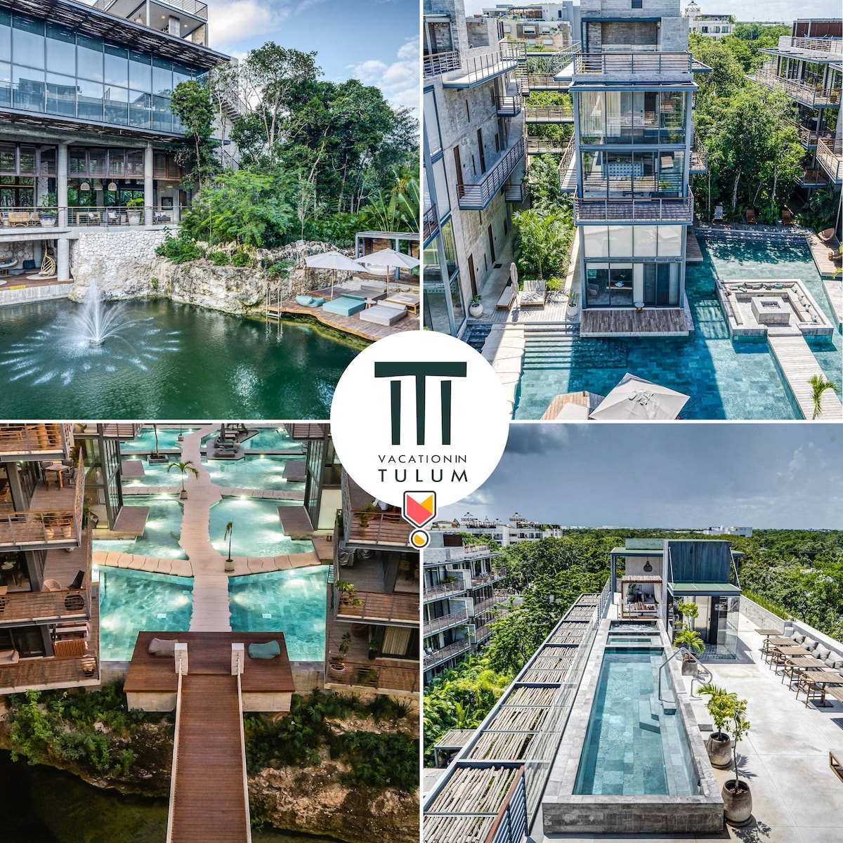 Waterworld 2BR on Cenote | Pools |Gym | Beach Club