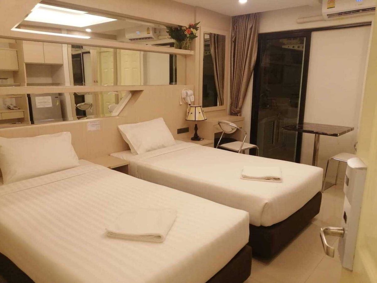 2张单人卧室，靠近廊曼机场（ DMK Airport ）
