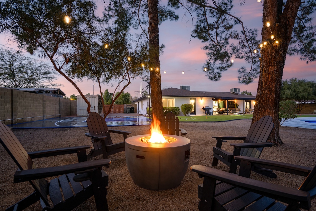 THE PINE on Cholla - 2 Fire Pits, Pool, & BB Court