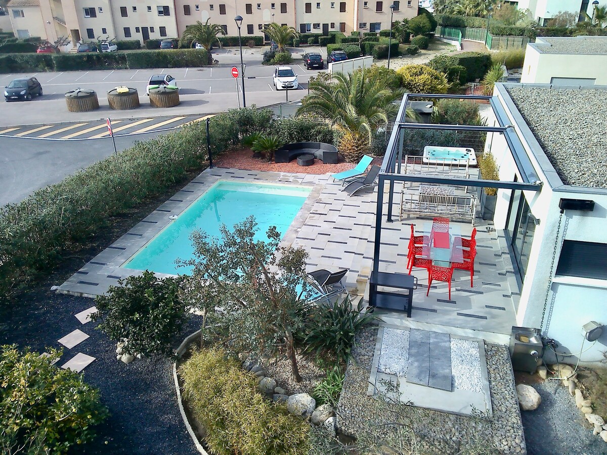 Villa 150米plage-jacuzzi/piscine
