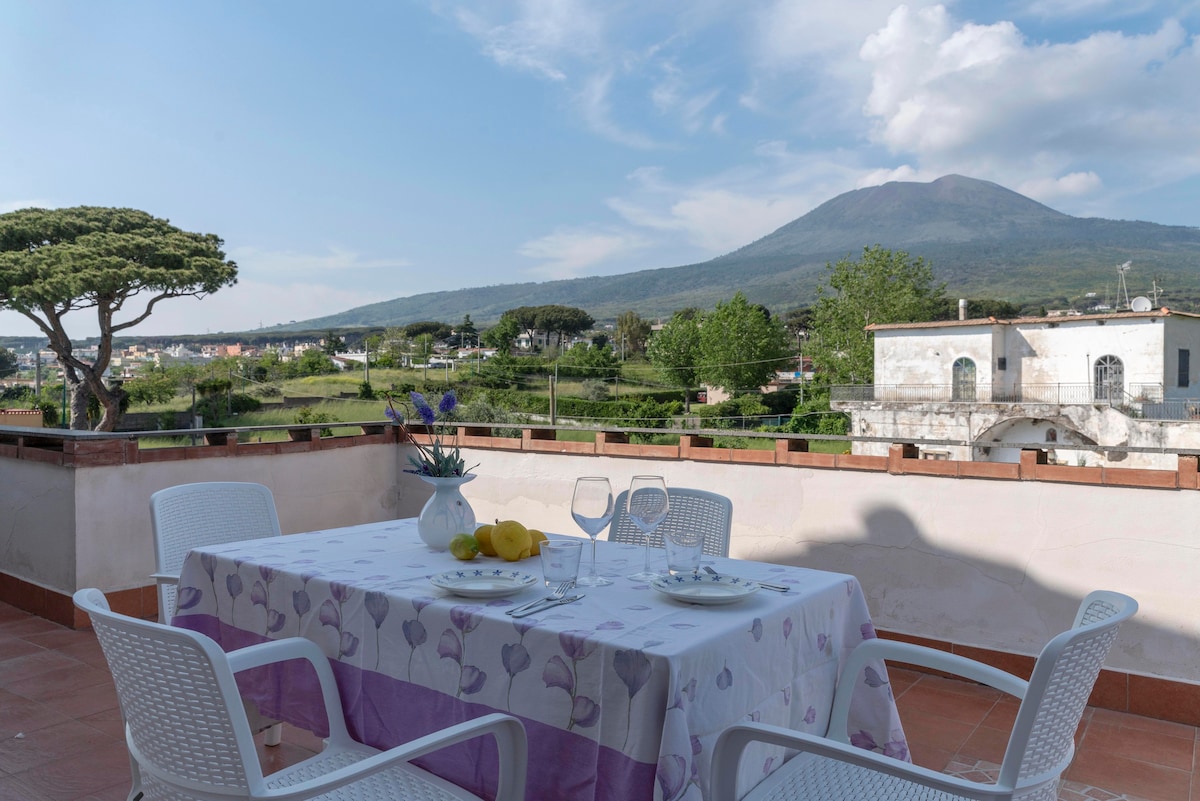 Super attic in Villa Vesuviana with swimming pool