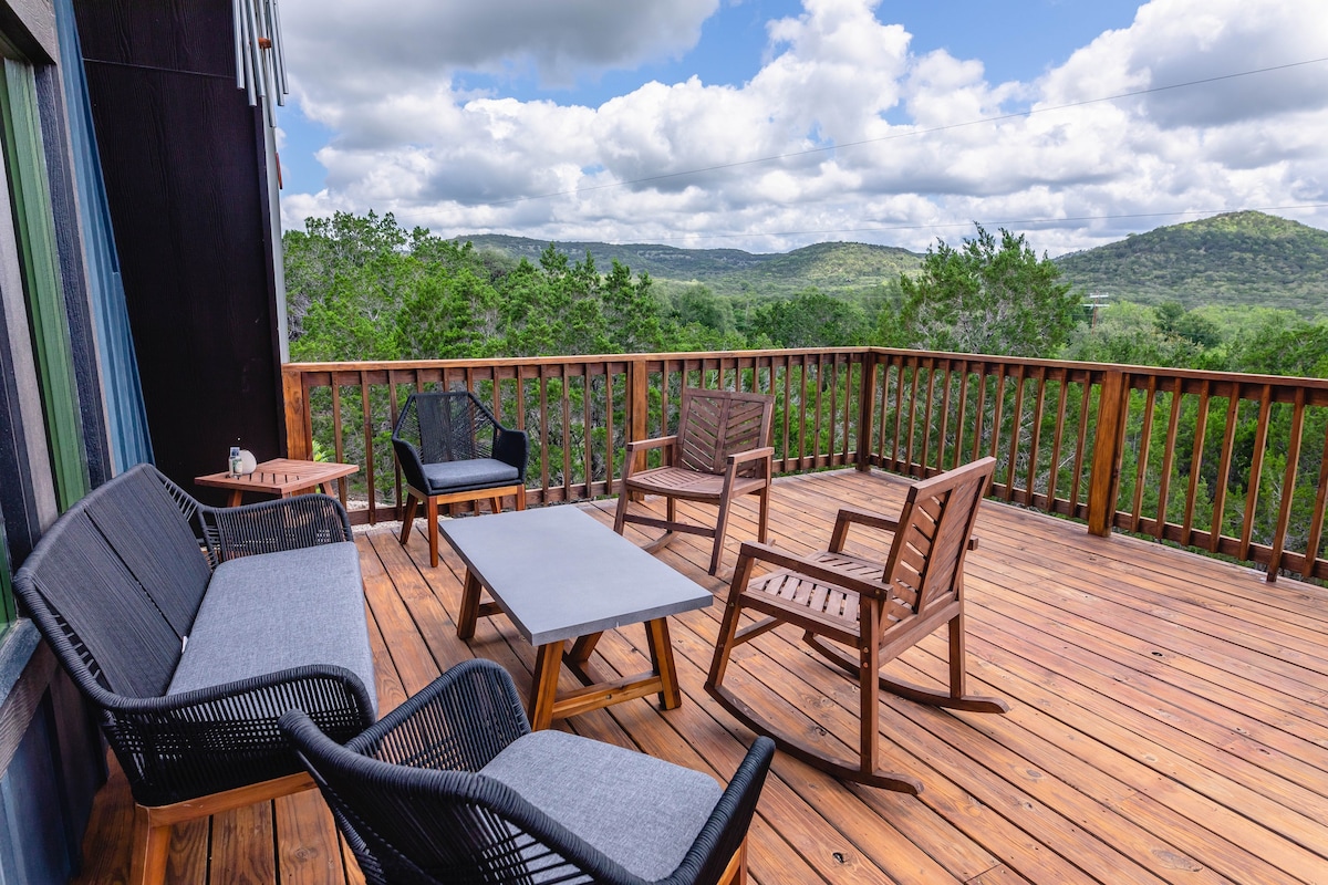 The A-Frame: Hilltop views near Garner State Park.