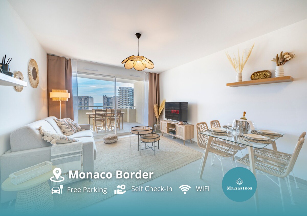 Sea View Terrace, 5mn Monaco, Free Parking - AN