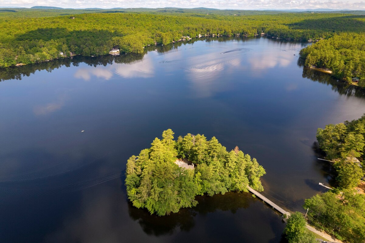 Private island on Crystal Lake