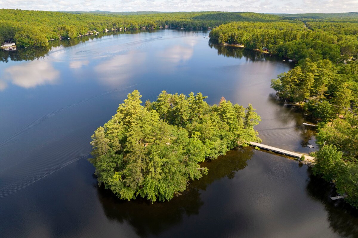 Private island on Crystal Lake