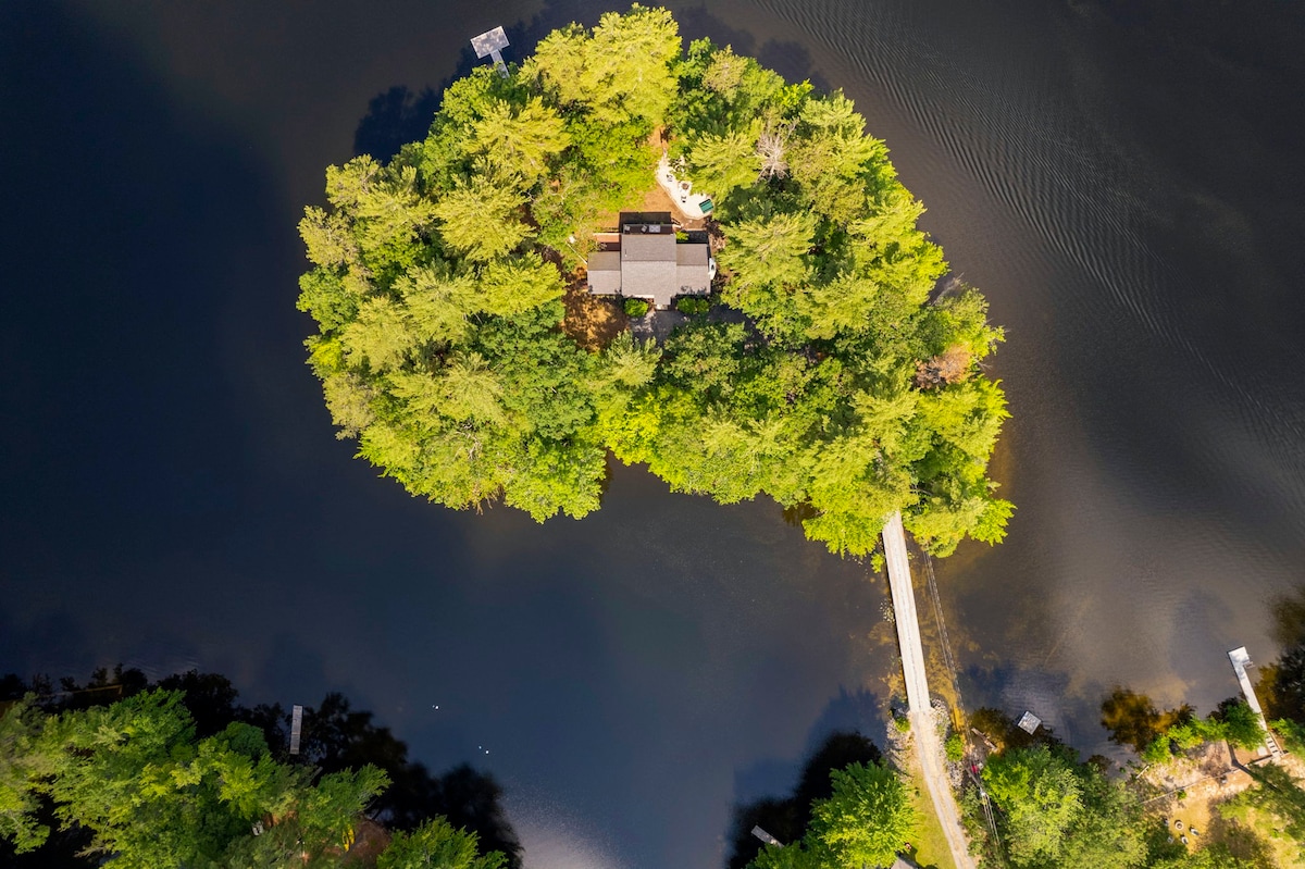 Private island on Crystal Lake