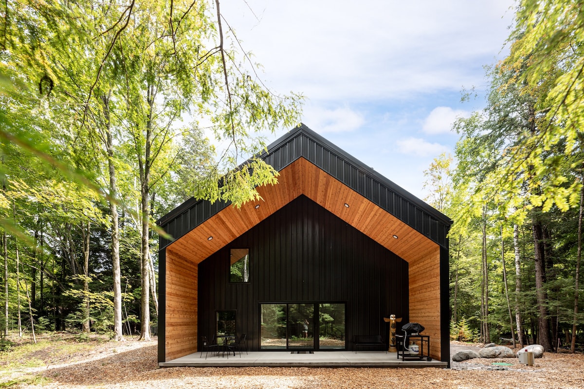 Modern/woodsy artist retreat close to town