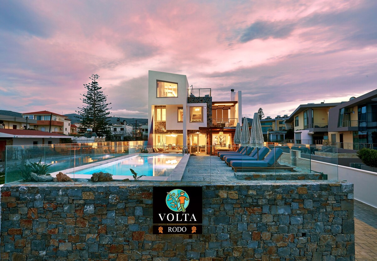 Volta Rodo海滨别墅，带加热私人泳池
