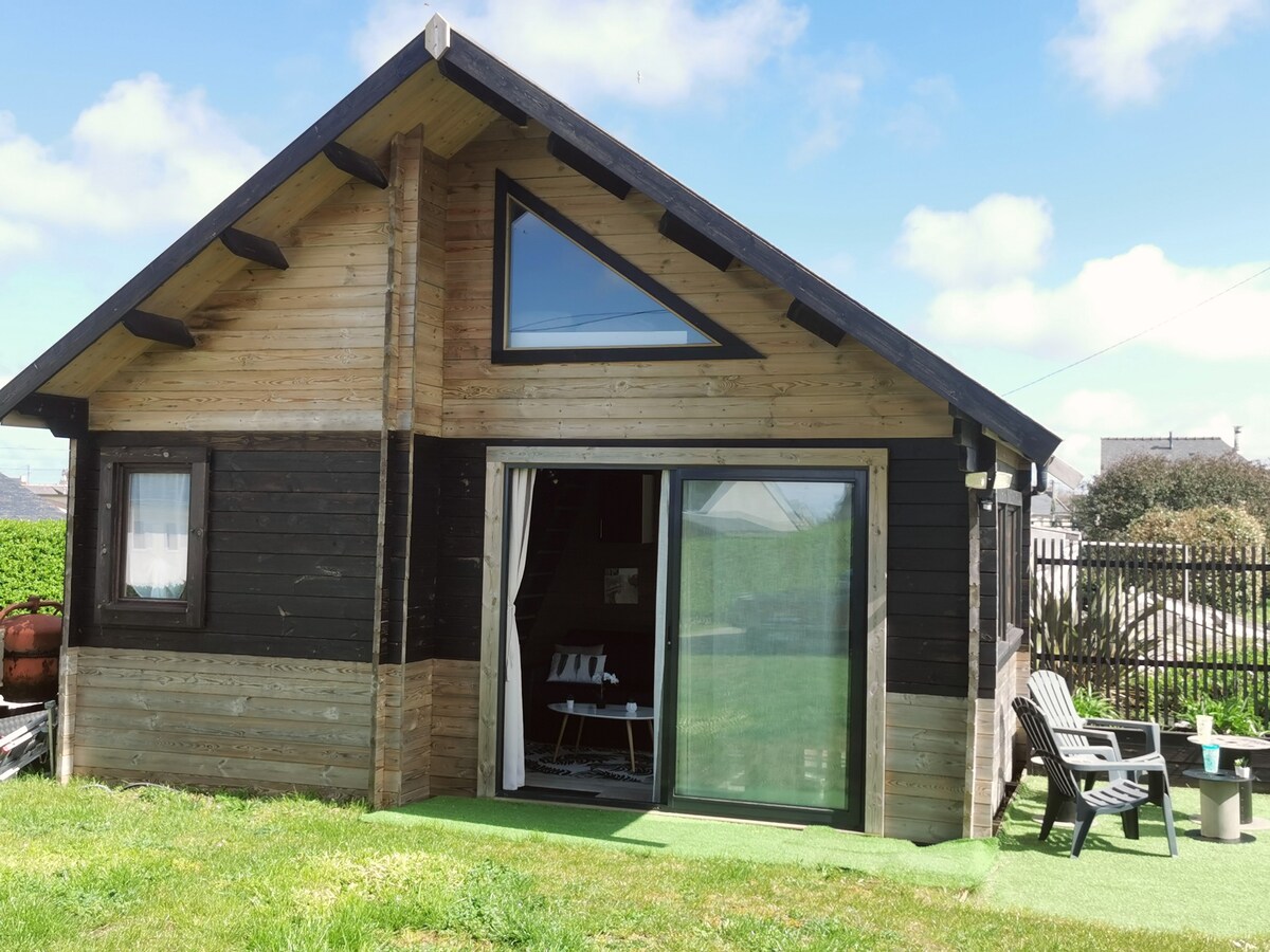 cabane à la mer avec piscine chauffée