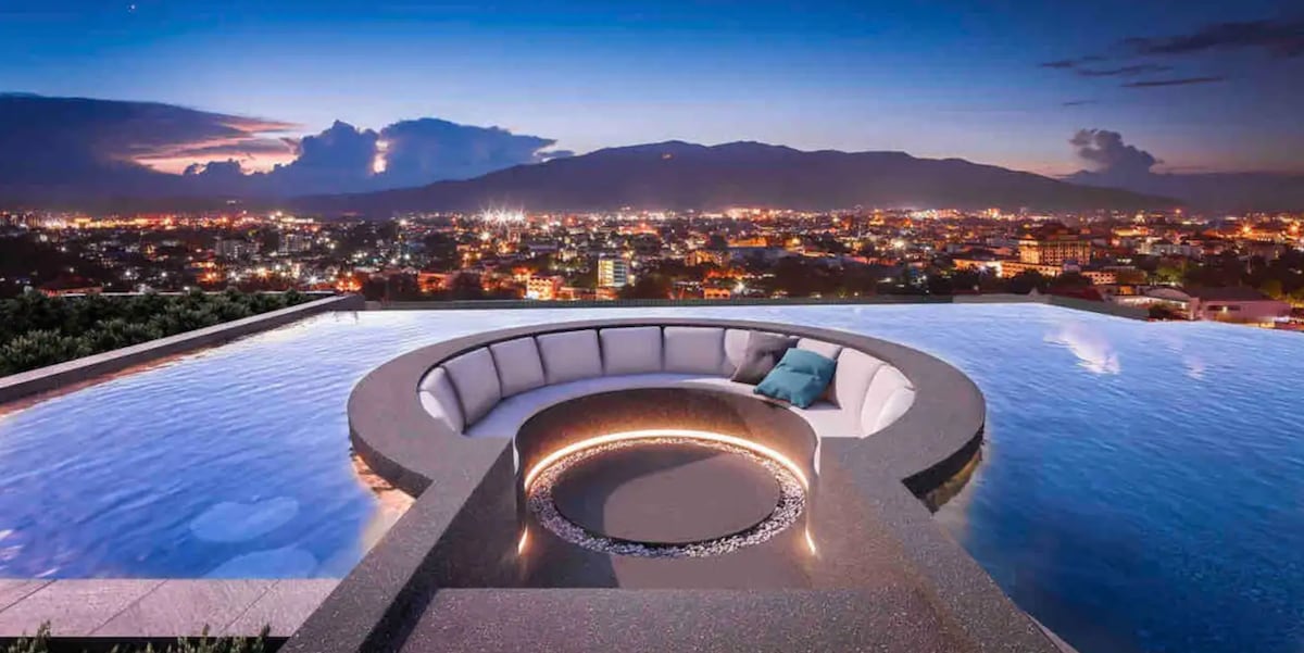 Astra Sky River,  Luxury, rooftop 150m pool FL15