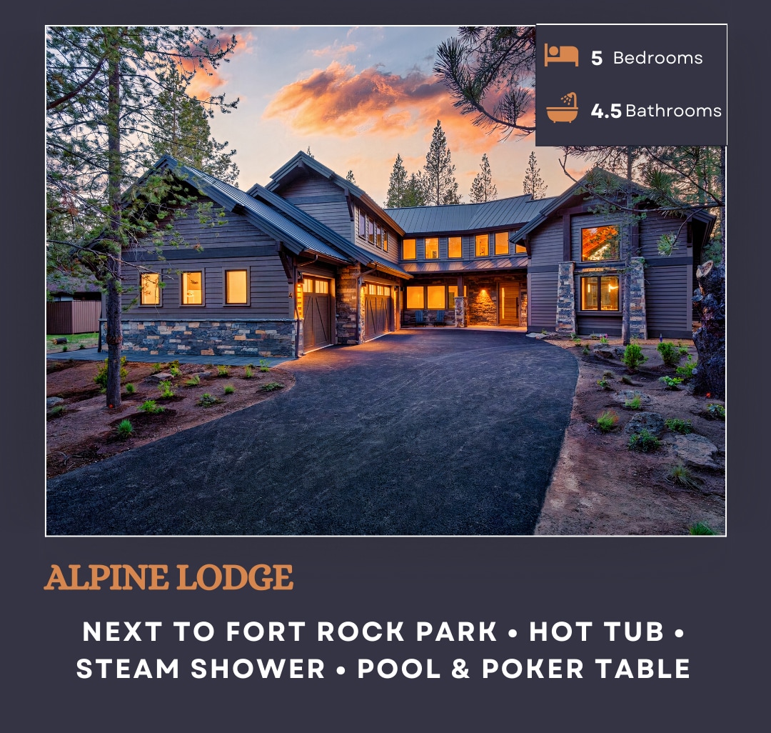 全新！ Sunriver Luxury Lodge + SHARC |电动车|热水浴缸