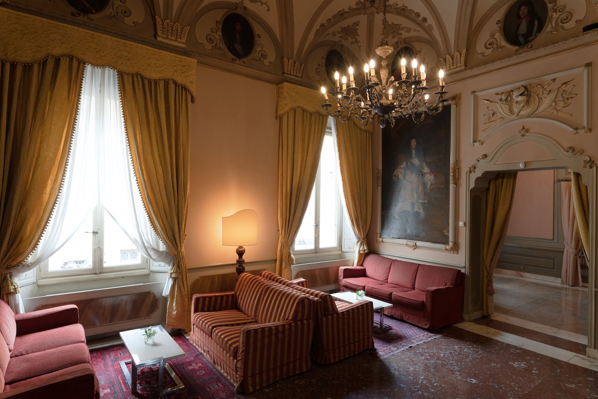 房间高级客房，位于历史悠久的中心，带壁画