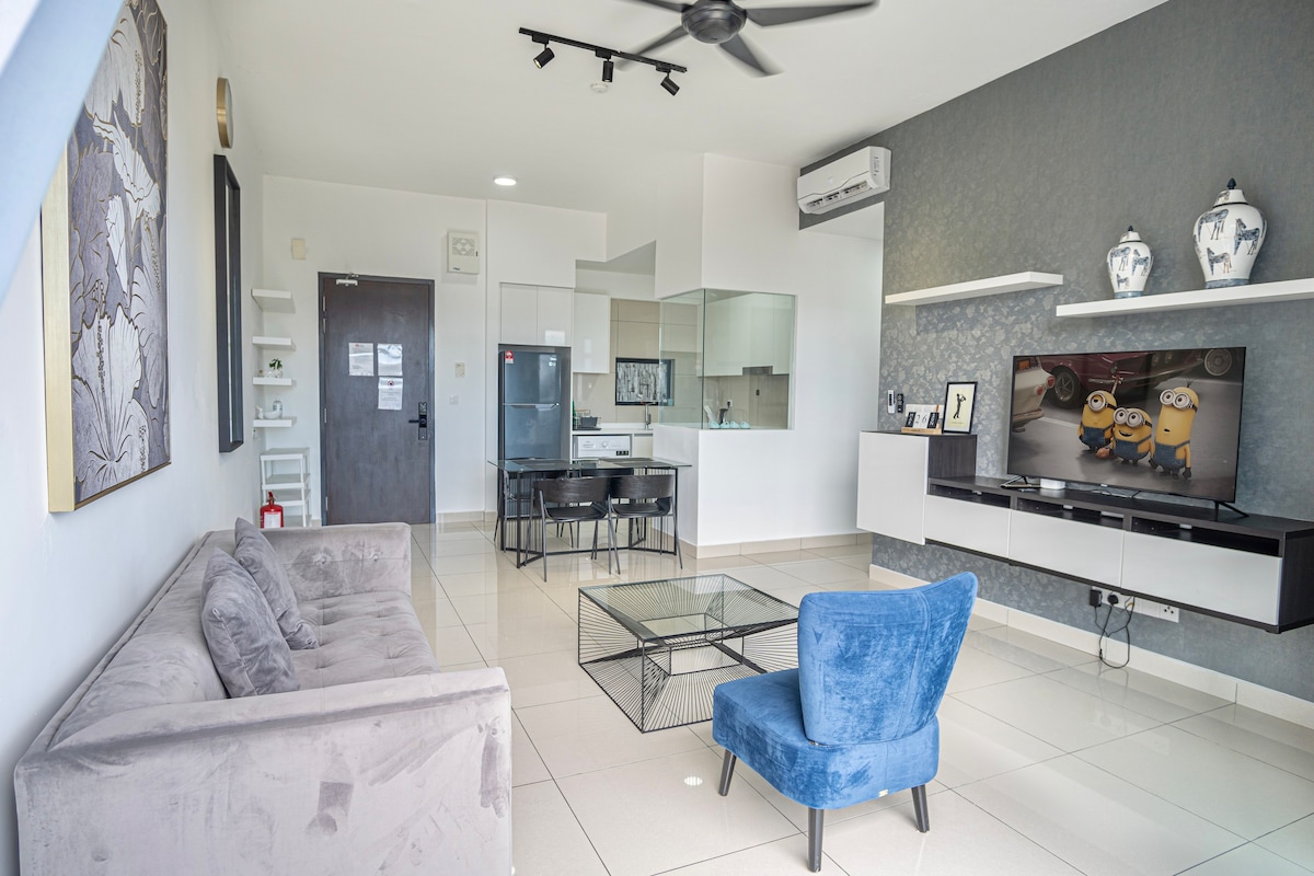 【Astoria Ampang】舒适的3卧室+阳台可供6人入住，可容纳5公里吉隆坡城中城