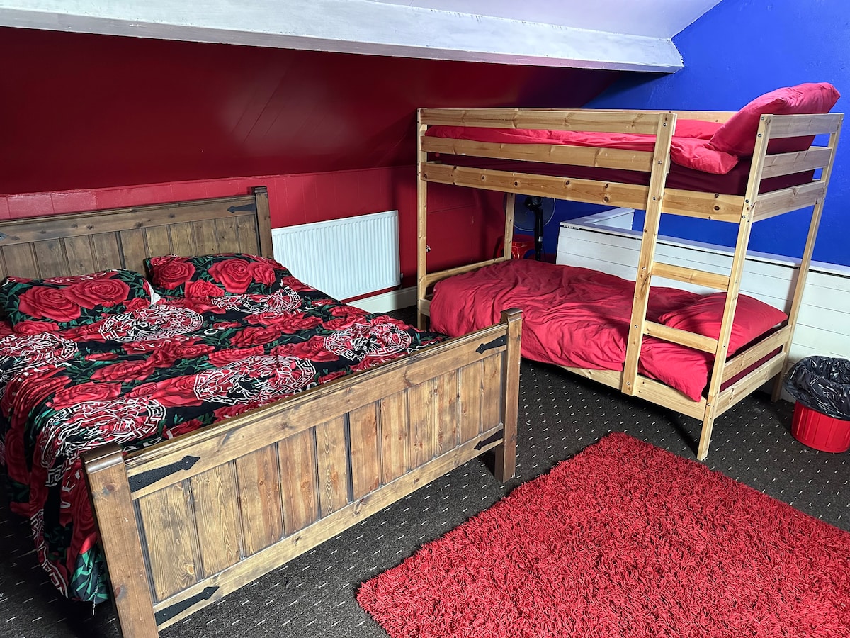 The Red Sleepover Bedroom