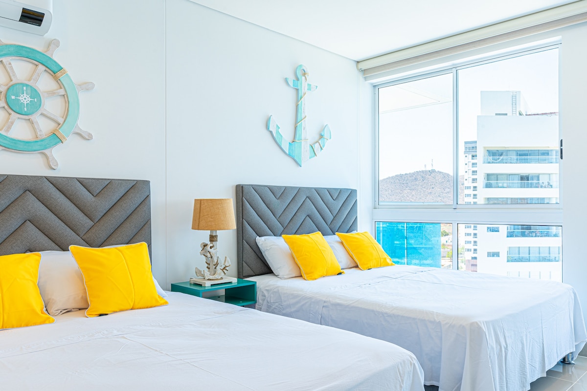 3间卧室，可欣赏Ocen景观、海滩和泳池