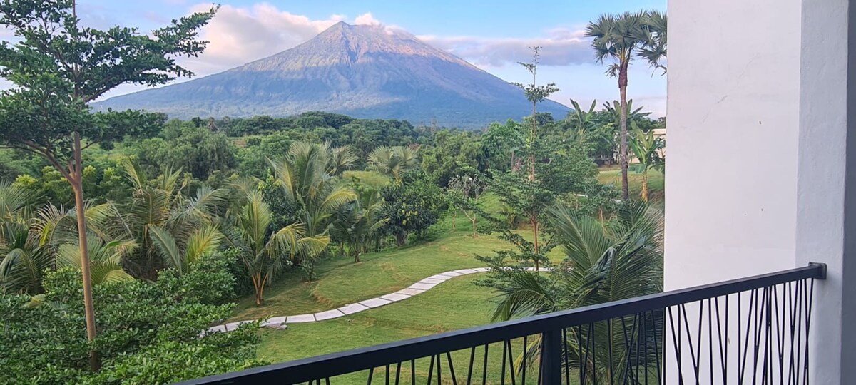 带火山景的房间