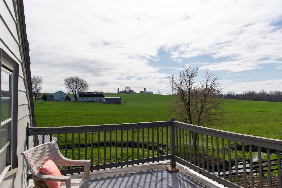 Amish farmhouse by the creek