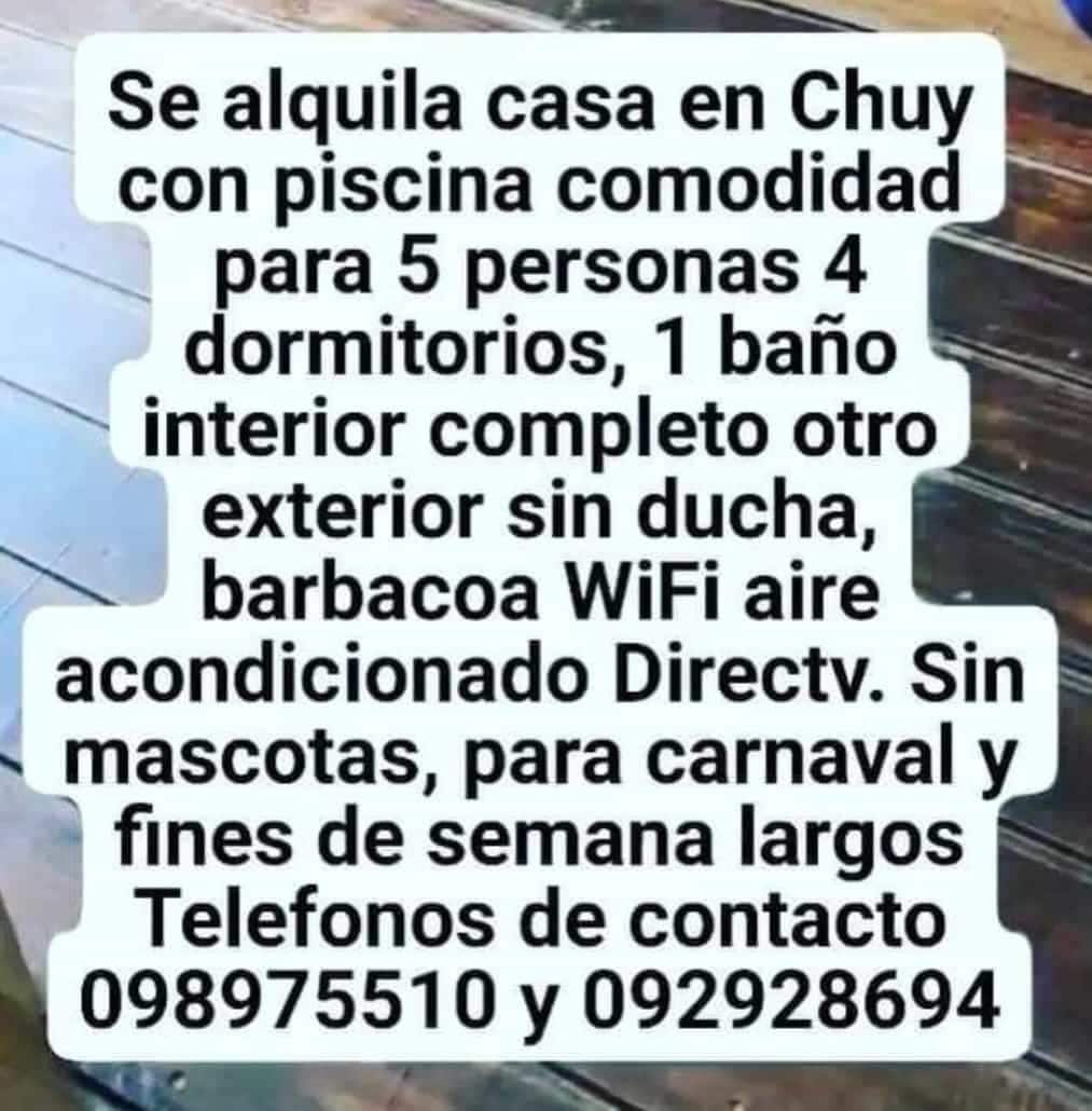 Se alquila casa en Chuy!