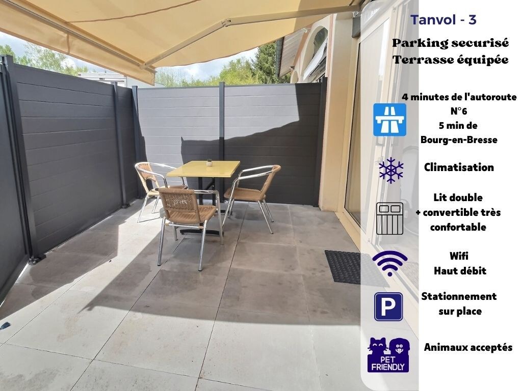 Tanvol 3- terrasse-clim-parking