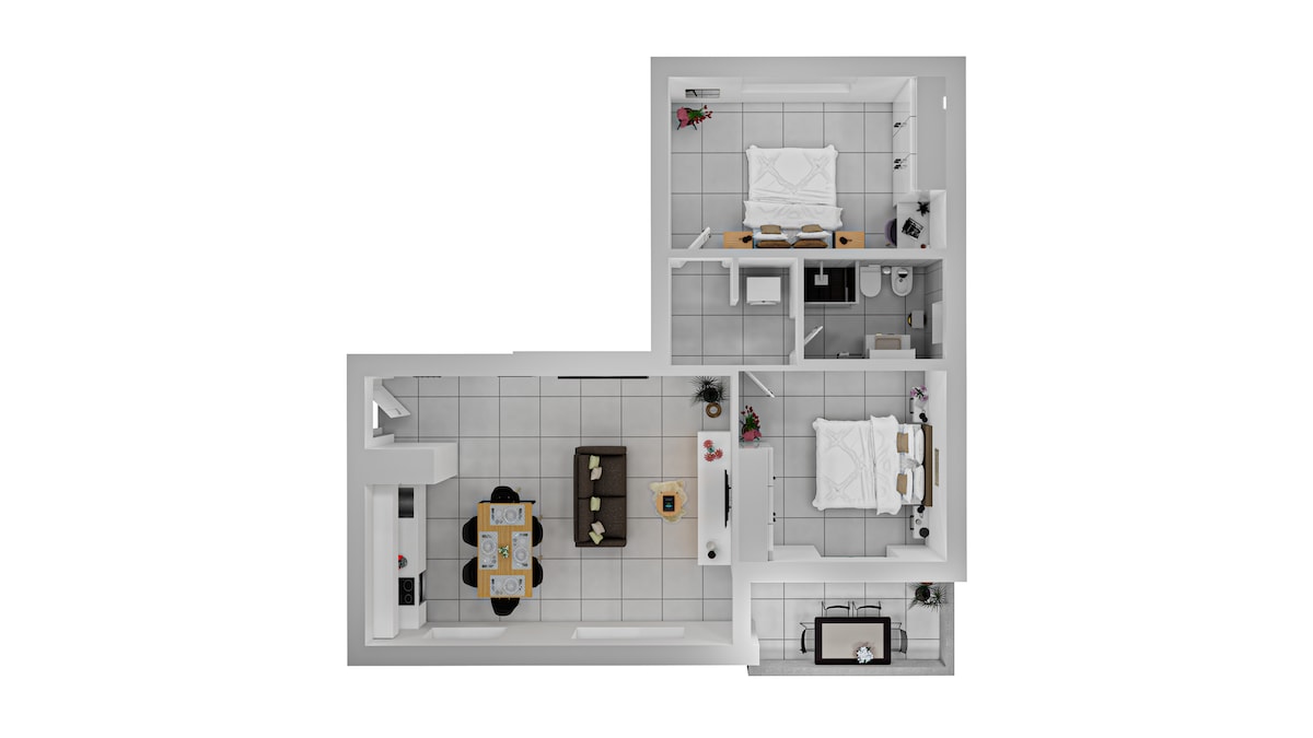 Elegant 3.5-room apartment with AC  & Free Parking