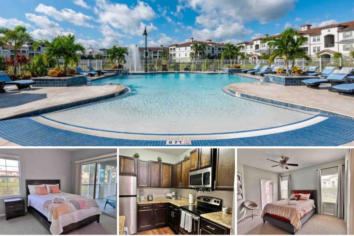 2BD Apt+LakeView+Balcony, Resort Style Pool, Wi-Fi