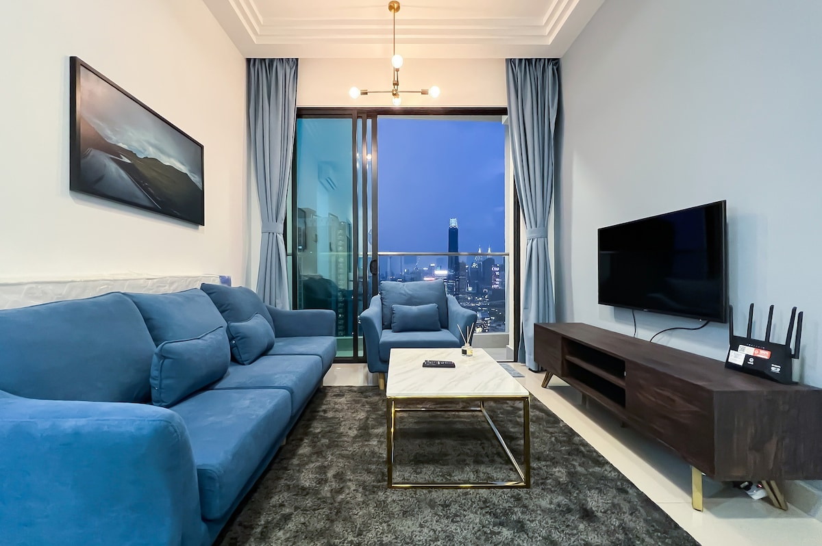 3卧室公寓，带吉隆坡城中城景观和水上乐园