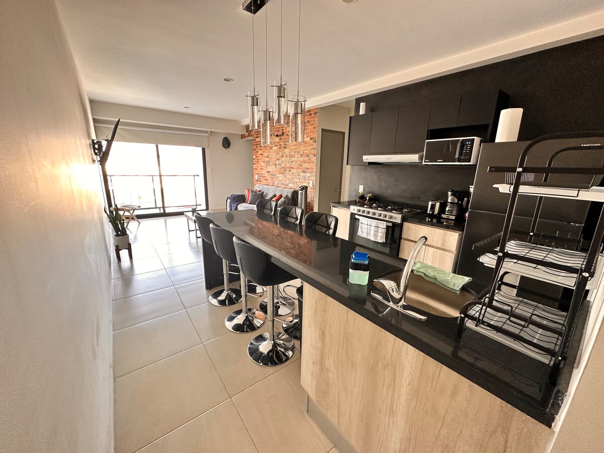 Bte living- Departamento moderno, alberca, rooftop