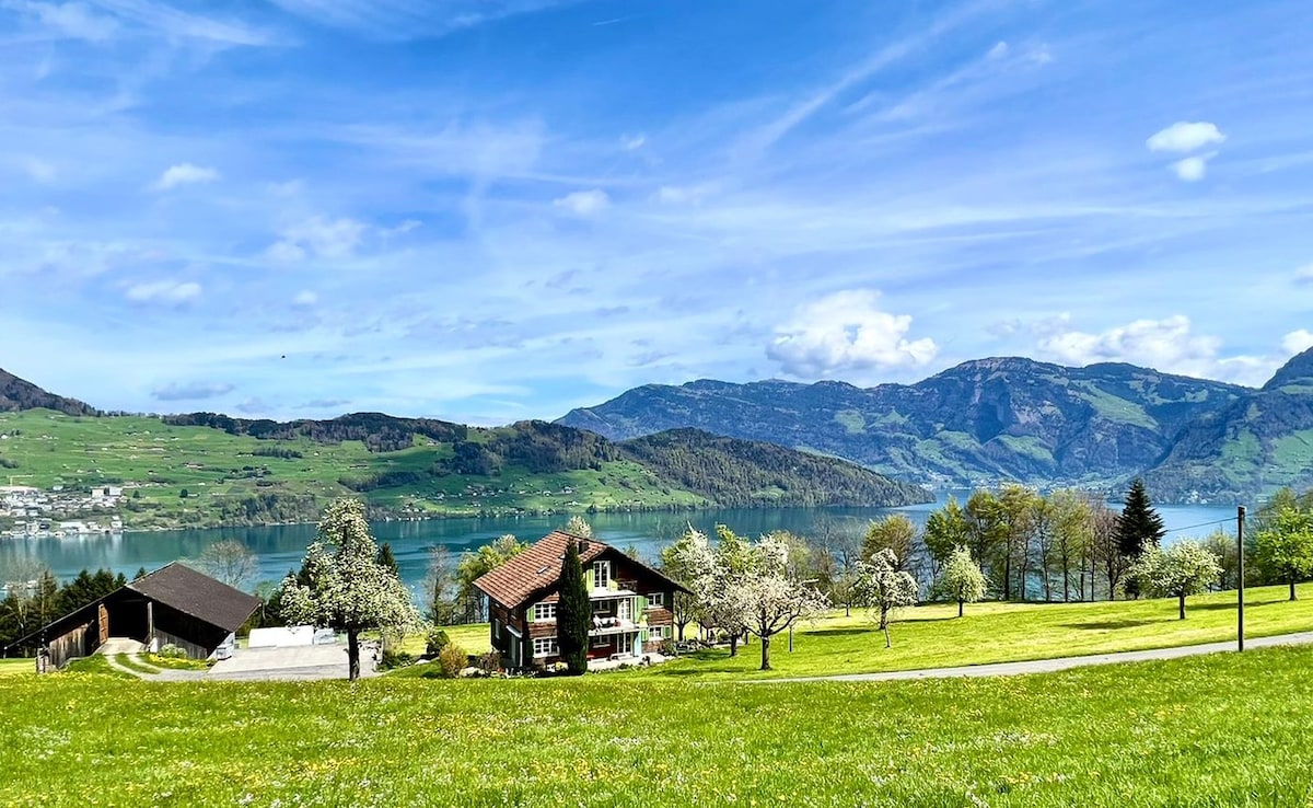 Wohnung auf Bauernhof Sicht auf Vierwaldstättersee